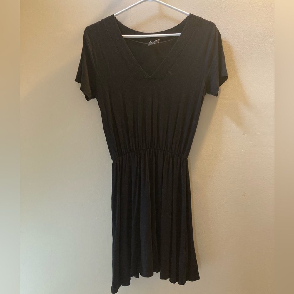 ASOS Black Flutter Sleeve V-Neck Sundress